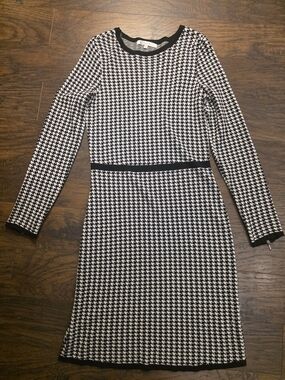Mixt By Heidi Weisel Houndstooth Long-Sleeve Sheath Dress